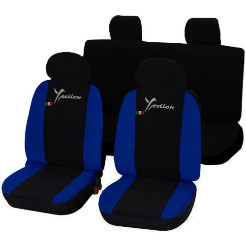 Coprisedili Ypsilon Y Bicolore Nero - Blu Royal Coprisedili Ypsilon Y Bicolore Nero - Blu Royal